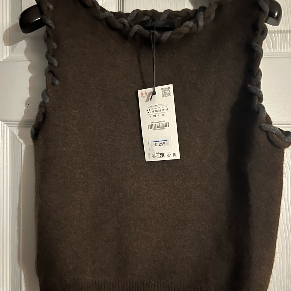 Zara Sleeveless Top with Braided Trim